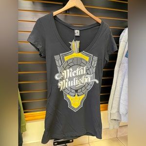 Women’s Metal Mulisha & Rockstar v-neck tee. BRAND NEW WITH TAGS